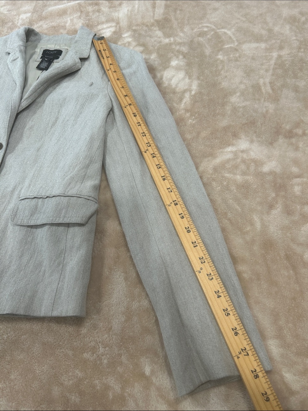 J.Crew Schoolboy Gray Herringbone Blazer Womens 12 Preppy Career Jacket academia - Picture 14 of 15